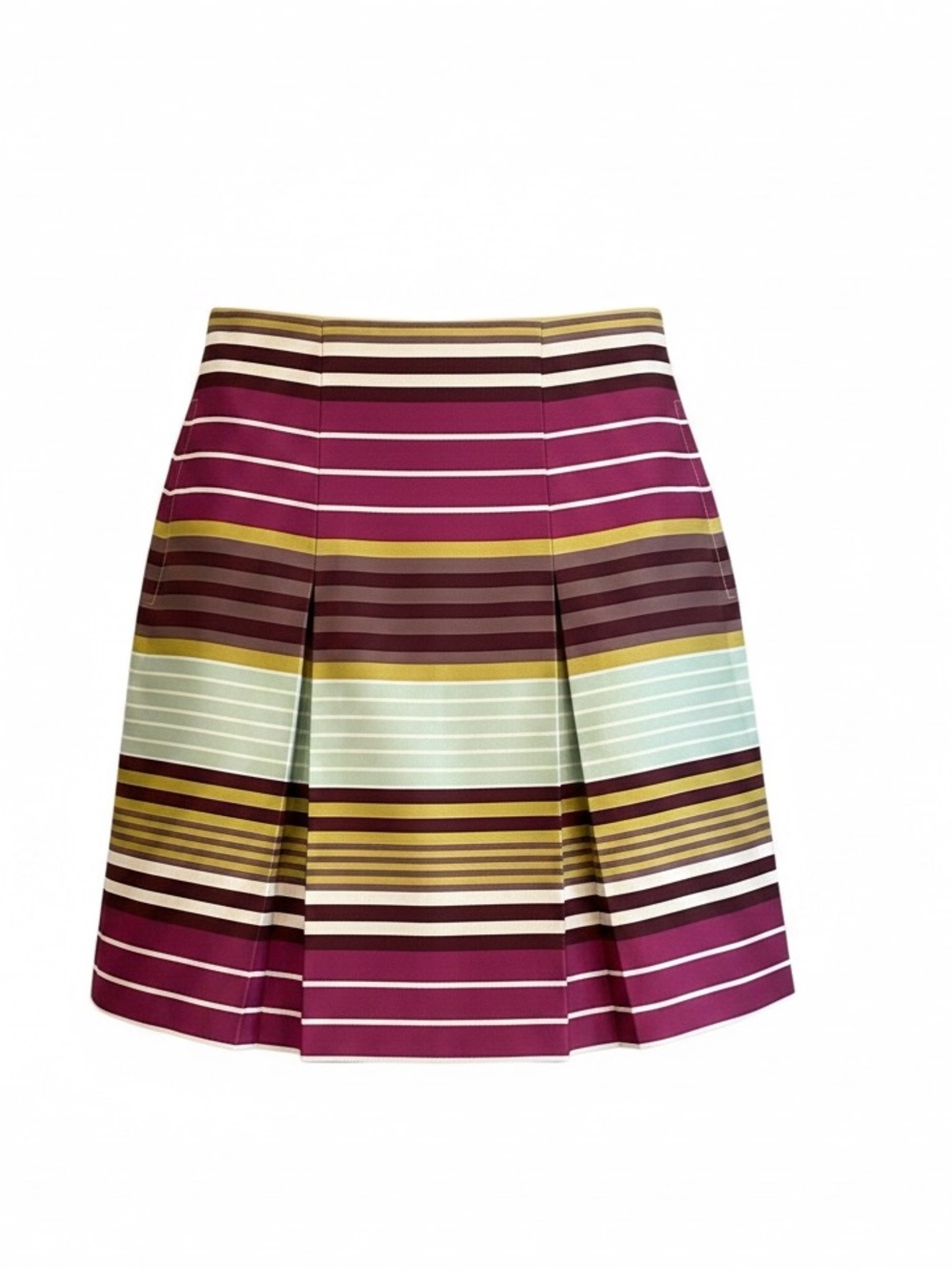 J. McLaughlin Multicolor Striped Box Pleat Skirt NWT